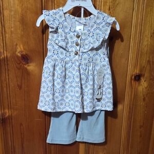 Daisy Fuentes Blue and Yellow Textured Top